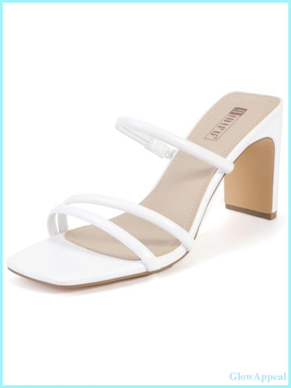 IDIFU Strappy Square Toe Chunky Heel Sandals Faux Leather